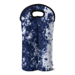 Blue And White Acid Wash Tie Dye Print Double Neoprene Wine Tote