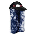 Blue And White Acid Wash Tie Dye Print Double Neoprene Wine Tote