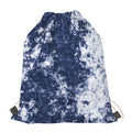 Blue And White Acid Wash Tie Dye Print Drawstring Bag
