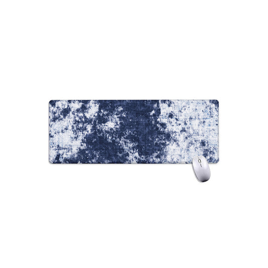 Blue And White Acid Wash Tie Dye Print Extended Mouse Pad