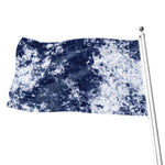 Blue And White Acid Wash Tie Dye Print Flag