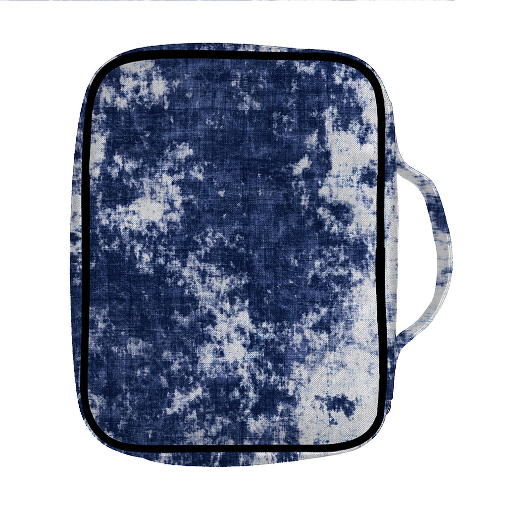 Blue And White Acid Wash Tie Dye Print Front Pocket Bible Bag
