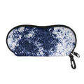 Blue And White Acid Wash Tie Dye Print Glasses Case