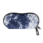 Blue And White Acid Wash Tie Dye Print Glasses Case