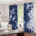 Blue And White Acid Wash Tie Dye Print Grommet Curtains