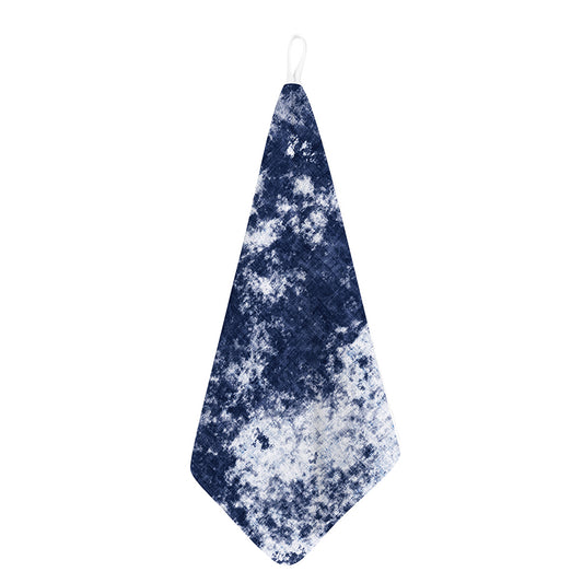 Blue And White Acid Wash Tie Dye Print Hand Towel