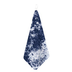 Blue And White Acid Wash Tie Dye Print Hand Towel