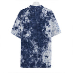 Blue And White Acid Wash Tie Dye Print Hawaiian Shirt