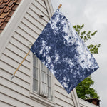 Blue And White Acid Wash Tie Dye Print House Flag