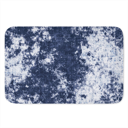 Blue And White Acid Wash Tie Dye Print Indoor Door Mat