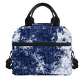 Blue And White Acid Wash Tie Dye Print Insulated Lunch Bag