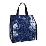 Blue And White Acid Wash Tie Dye Print Insulated Lunch Tote
