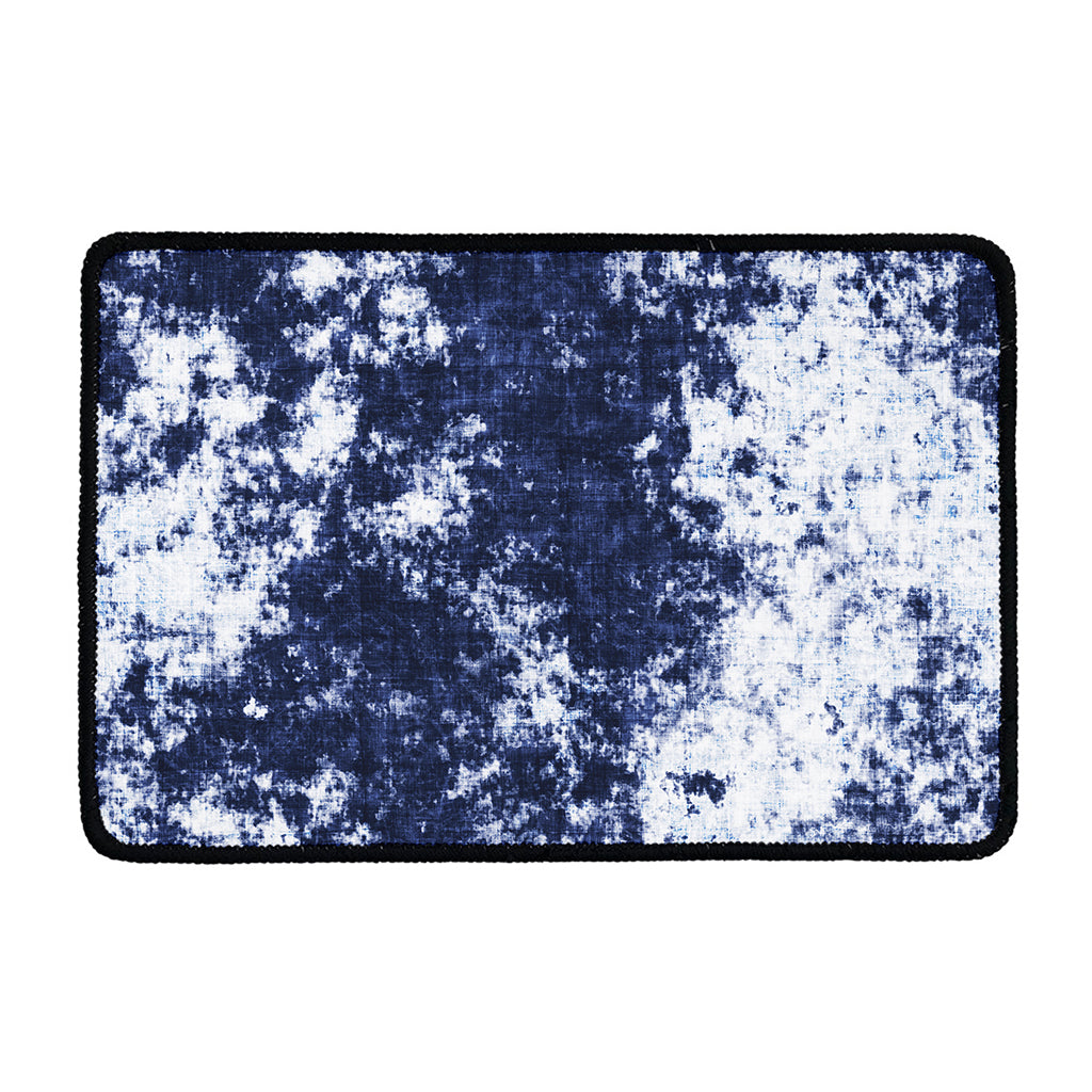 Blue And White Acid Wash Tie Dye Print Kitchen Mat