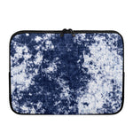 Blue And White Acid Wash Tie Dye Print Laptop Sleeve