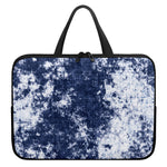 Blue And White Acid Wash Tie Dye Print Laptop Sleeve With Handle
