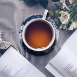 Blue And White Acid Wash Tie Dye Print Leather Coaster Set