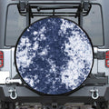 Blue And White Acid Wash Tie Dye Print Leather Spare Tire Cover