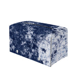 Blue And White Acid Wash Tie Dye Print Leather Tissue Box Cover