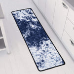 Blue And White Acid Wash Tie Dye Print Long Kitchen Mat