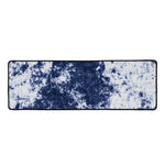 Blue And White Acid Wash Tie Dye Print Long Kitchen Mat
