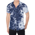 Blue And White Acid Wash Tie Dye Print Men's Shirt