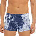 Blue And White Acid Wash Tie Dye Print Men's Short Boxer Briefs