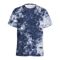 Blue And White Acid Wash Tie Dye Print Men's Athletic T-Shirt