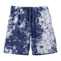Blue And White Acid Wash Tie Dye Print Men's Swim Trunks
