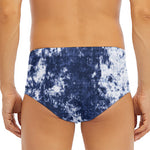 Blue And White Acid Wash Tie Dye Print Men's Triangle Swim Briefs