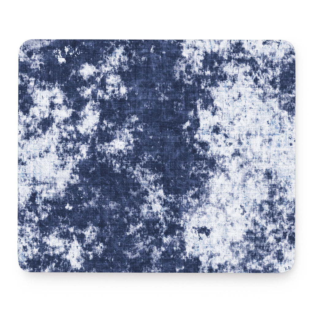 Blue And White Acid Wash Tie Dye Print Mouse Pad