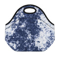 Blue And White Acid Wash Tie Dye Print Neoprene Lunch Bag