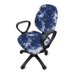Blue And White Acid Wash Tie Dye Print Office Chair Cover