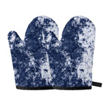 Blue And White Acid Wash Tie Dye Print Oven Mitts