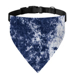 Blue And White Acid Wash Tie Dye Print Over The Collar Dog Bandana
