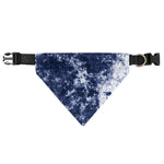 Blue And White Acid Wash Tie Dye Print Over The Collar Dog Bandana