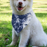 Blue And White Acid Wash Tie Dye Print Over The Collar Dog Bandana