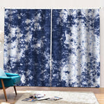 Blue And White Acid Wash Tie Dye Print Pencil Pleat Curtains