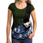 Blue And White Acid Wash Tie Dye Print Pet Sling Carrier