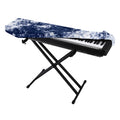 Blue And White Acid Wash Tie Dye Print Piano Keyboard Cover