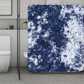 Blue And White Acid Wash Tie Dye Print Polyester Shower Curtain