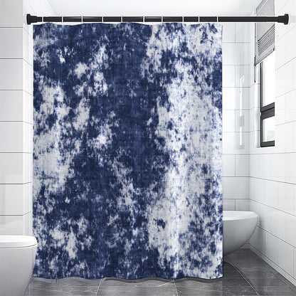 Blue And White Acid Wash Tie Dye Print Premium Shower Curtain