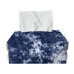 Blue And White Acid Wash Tie Dye Print Rectangle Tissue Box Cover