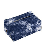 Blue And White Acid Wash Tie Dye Print Rectangle Tissue Box Cover