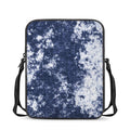 Blue And White Acid Wash Tie Dye Print Rectangular Crossbody Bag