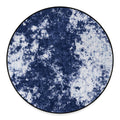 Blue And White Acid Wash Tie Dye Print Round Floor Mat