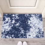 Blue And White Acid Wash Tie Dye Print Rubber Doormat