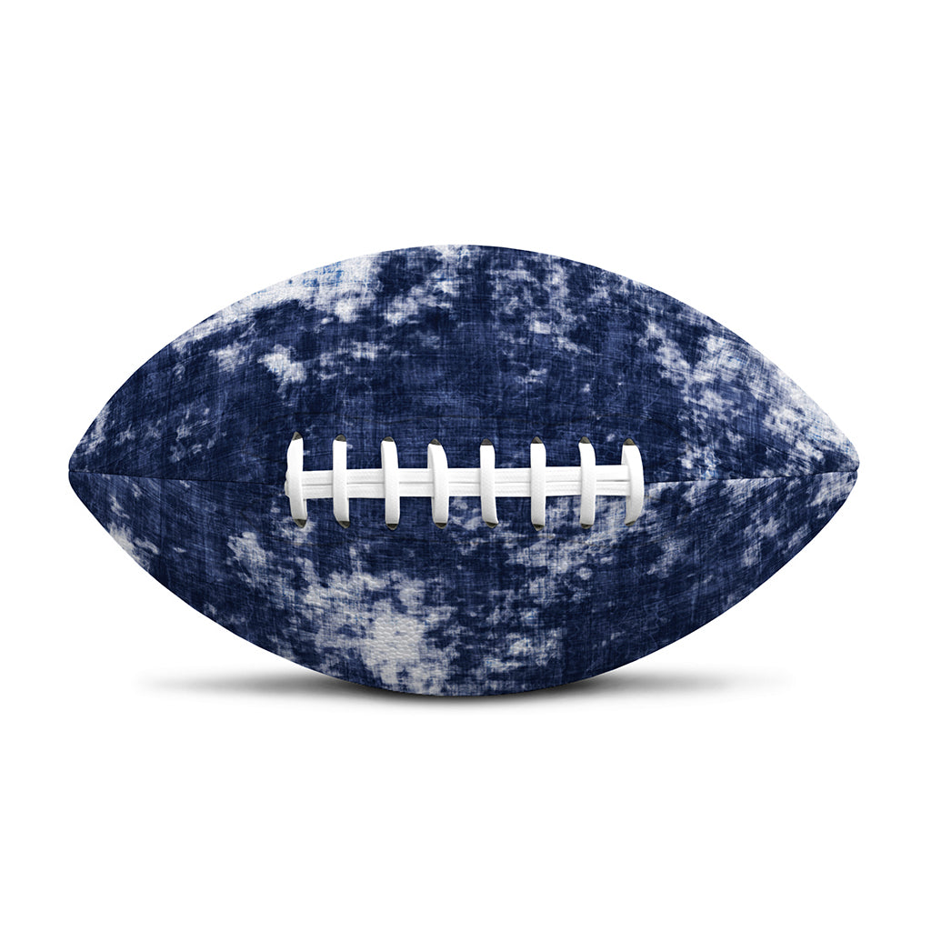 Blue And White Acid Wash Tie Dye Print Rugby Ball