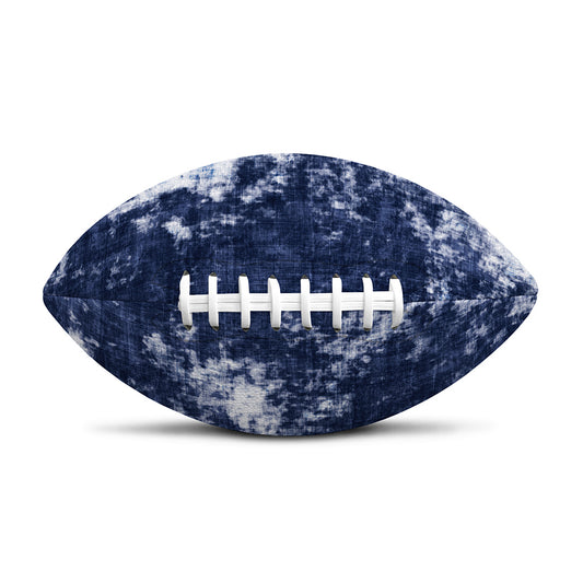 Blue And White Acid Wash Tie Dye Print Rugby Ball