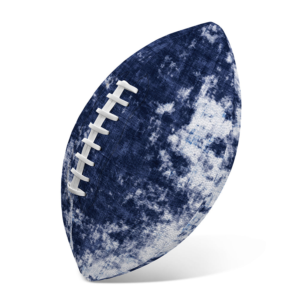 Blue And White Acid Wash Tie Dye Print Rugby Ball