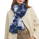 Blue And White Acid Wash Tie Dye Print Scarf